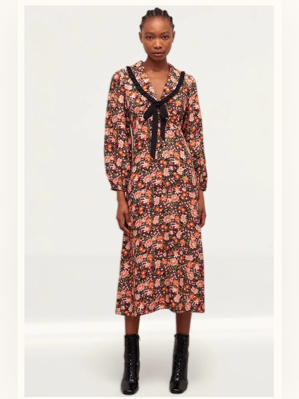 Nobody's Child Floral Phoebe Collared Midi Dress